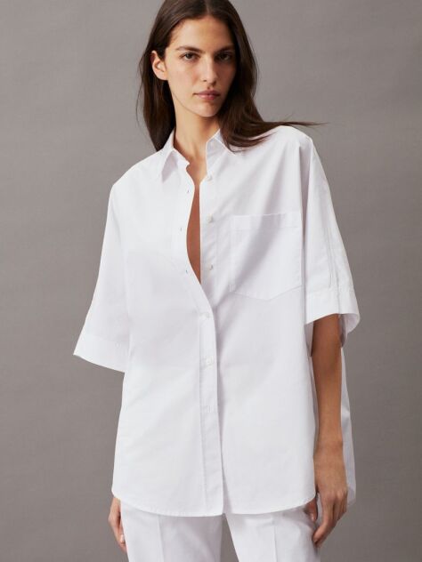 White Oversized Poplin Shirt  Women