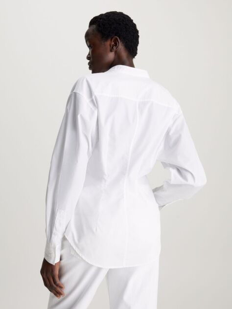 White Cotton Wrap Shirt  Women