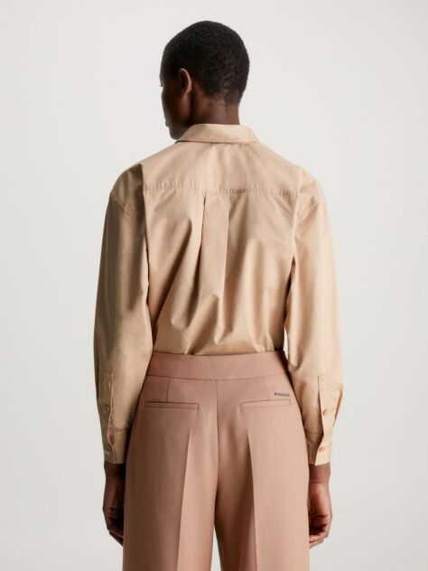 Beige Relaxed Cotton Shirt  Women
