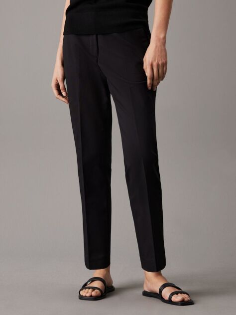 Black Slim Cotton Stretch Trousers  Women