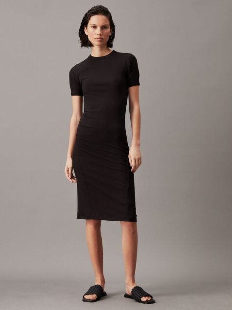 Black Slim Modal Midi Dress  Women