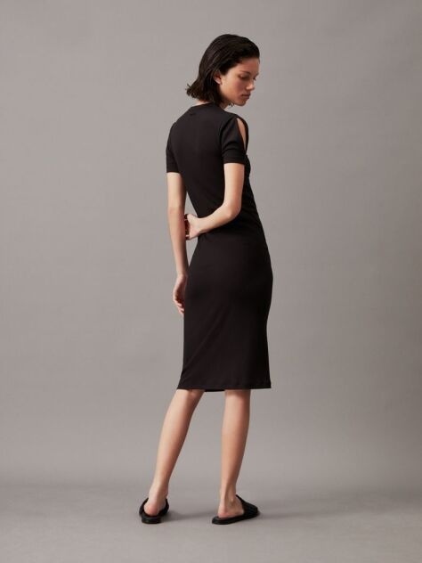 Black Slim Modal Midi Dress  Women