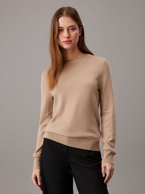 Brown Merino Wool Jumper  Women