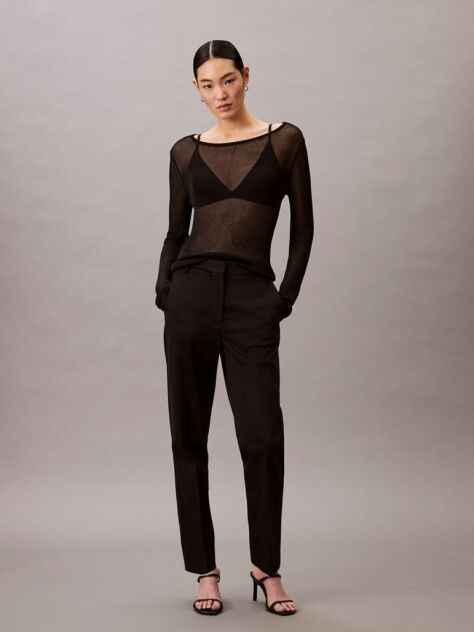 Black Slim Tapered Chino Trousers  Women