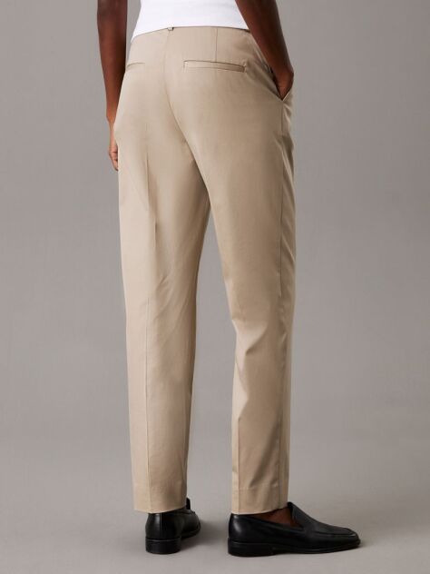 Beige Slim Tapered Chino Trousers  Women