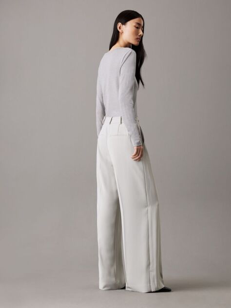 Grey Slim Wide Leg Trousers  Women
