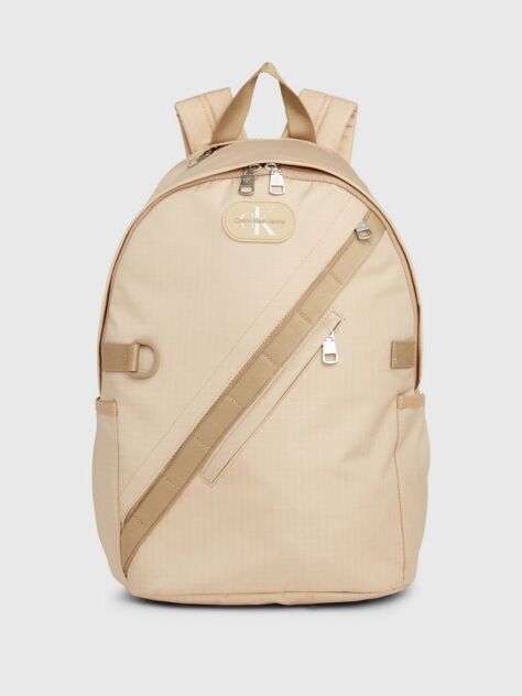 Beige Ripstop Round Backpack  Men