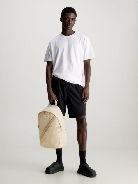 Beige Ripstop Round Backpack  Men