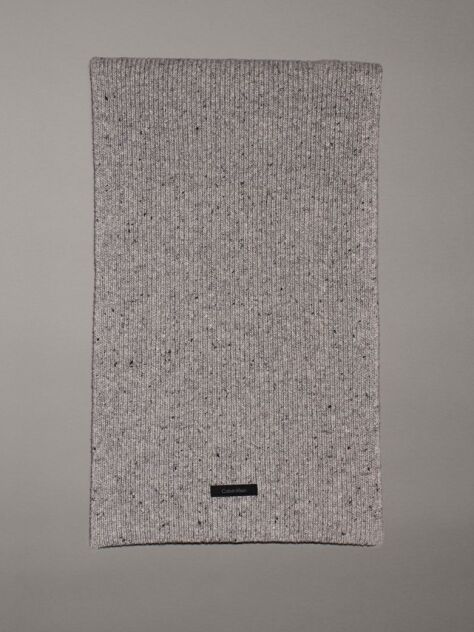 Grey Warm Wool Blend Scarf  Men