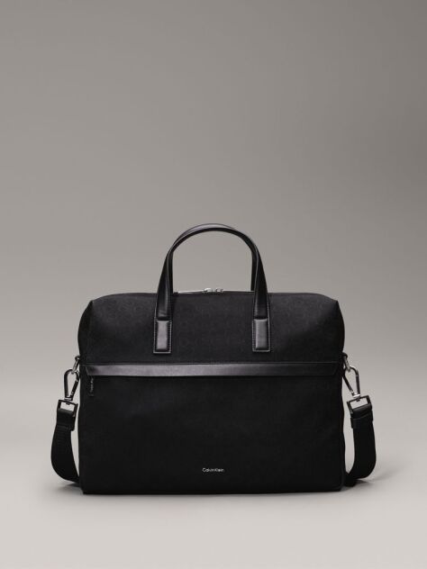 Black Logo Laptop Bag  Men