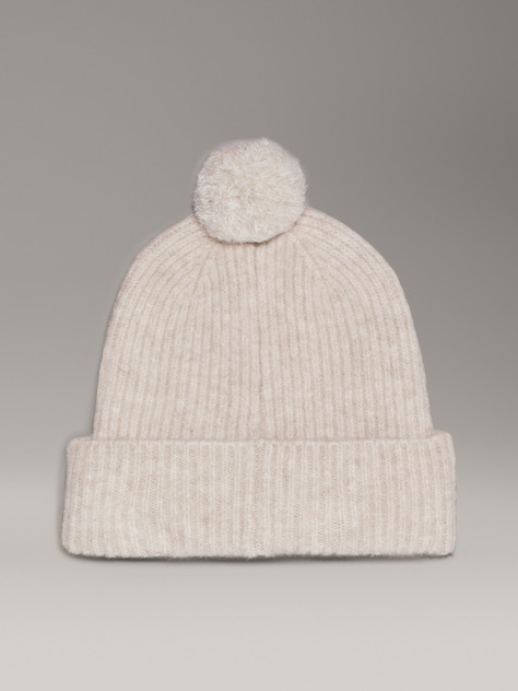 Grey Soft Pom-Pom Beanie  Women