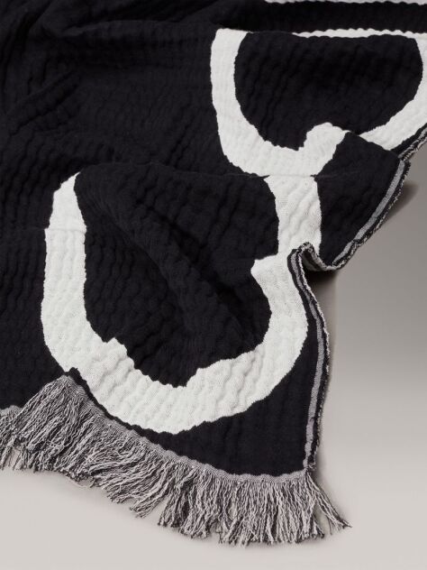 Black Logo Scarf  Women