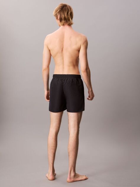 Black Medium Drawstring Swim Shorts - CK Monogram  Men