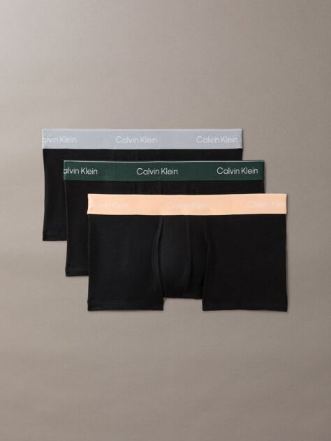 Μαύρο Σετ 3 Χαμηλόμεσα Μπόξερ - Icon Cotton Stretch  Άνδρας