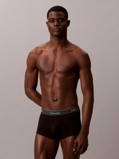 Μαύρο Σετ 3 Χαμηλόμεσα Μπόξερ - Icon Cotton Stretch  Άνδρας