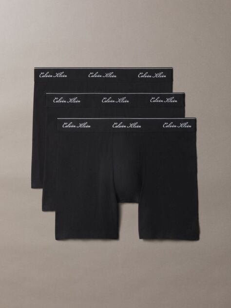 Black 3 Pack Boxer Briefs - Icon Cotton Stretch  Men