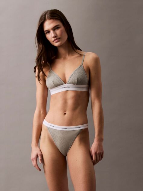 Grey Triangle Bra - Cotton Modal Rib  Women