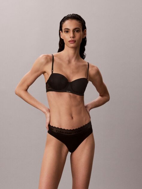 Black Push Up Balconette - Icon Stretch Lace  Women