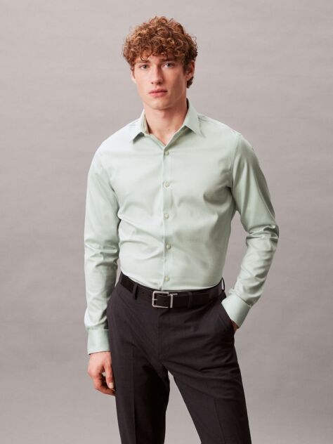 Green Slim Shirt  Men