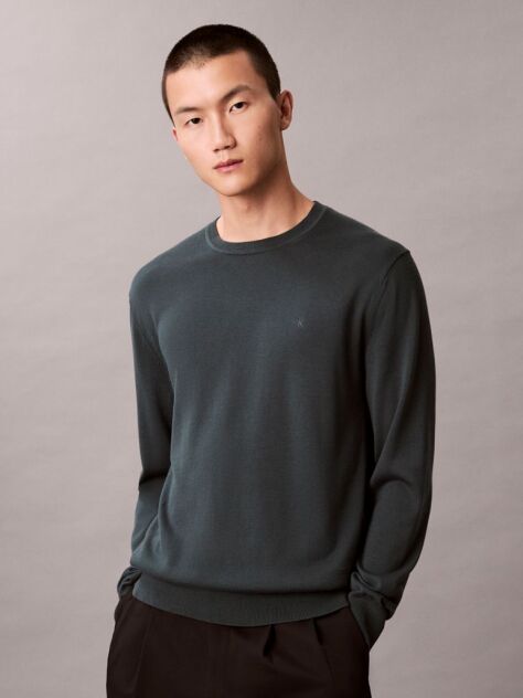 Green Cotton Jumper  Men