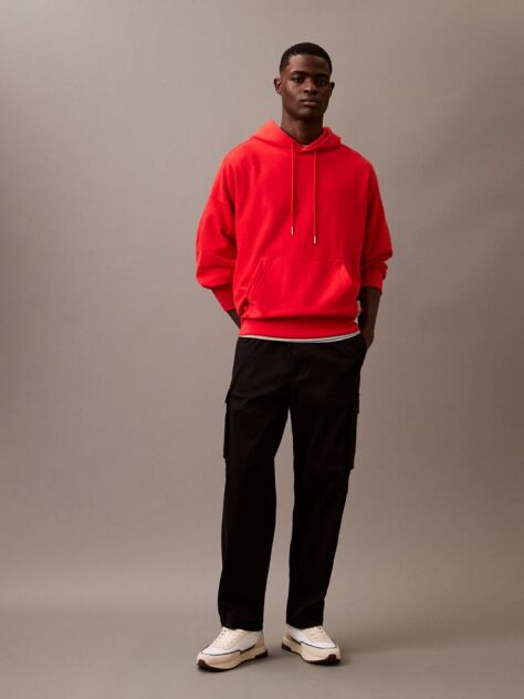 Black Straight Cotton Cargo Pants  Men