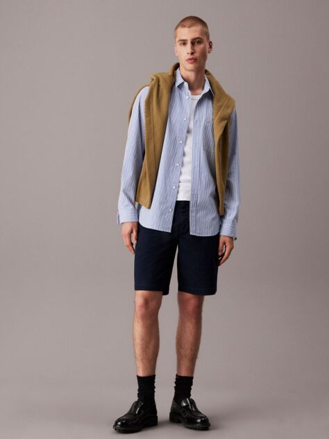 Blue Soft Twill Chino Shorts  Men