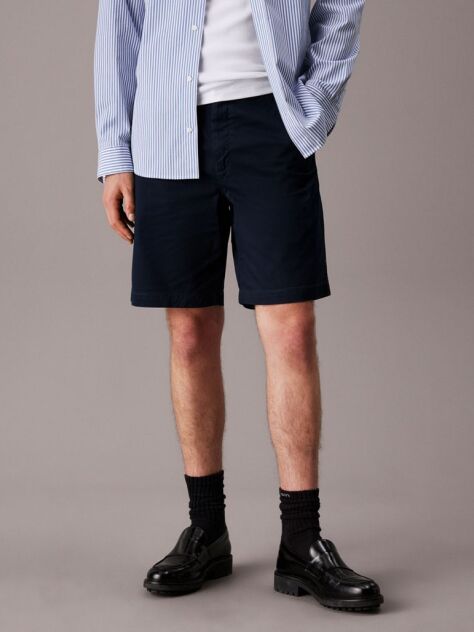 Blue Soft Twill Chino Shorts  Men