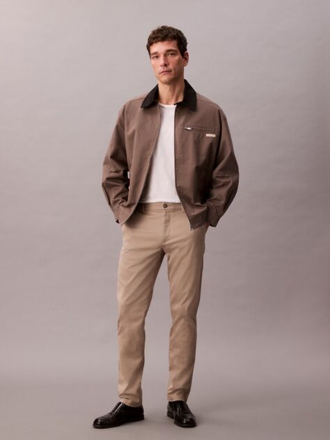 Χακί Chino Παντελόνι Σε Slim Γραμμή  Άνδρας