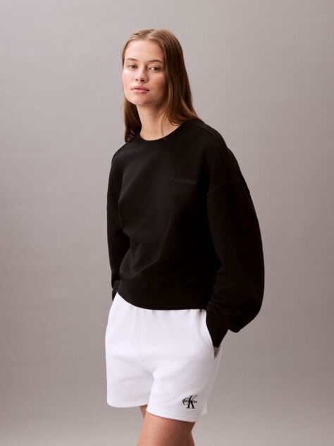 Black Cotton Terry Sweatshirt  Women