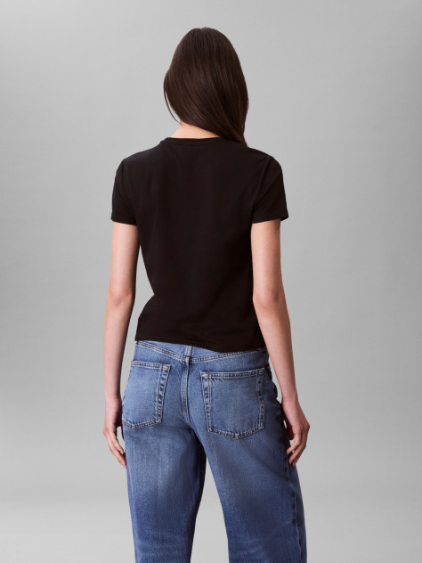 Black Short Sleeve Supima Crewneck T-Shirt  Women