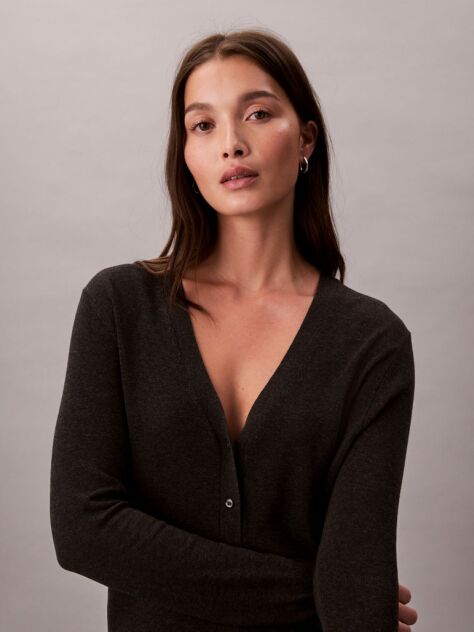 Black Fine Viscose Cardigan  Women