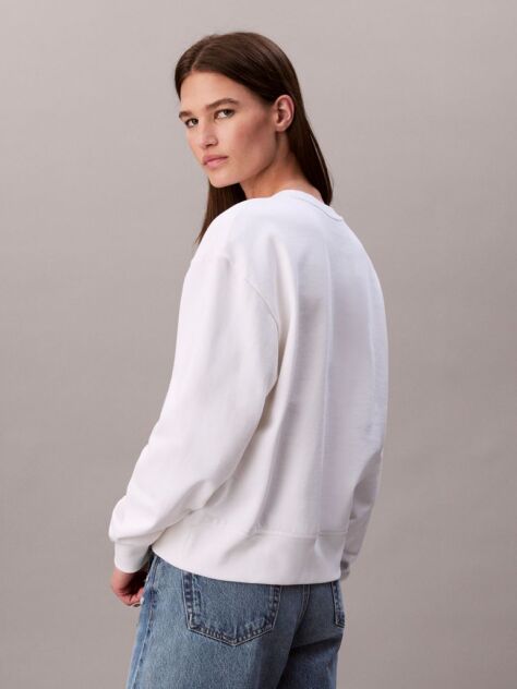 White Cropped Monogram Sweatshirt  Women