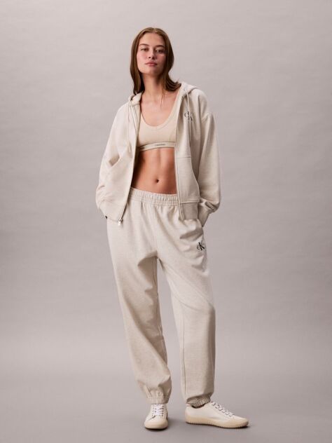 Beige Relaxed Monogram Joggers  Women