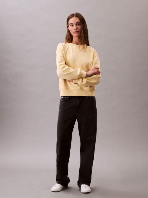 Yellow Relaxed Cotton Terry Sweatshirt  Women