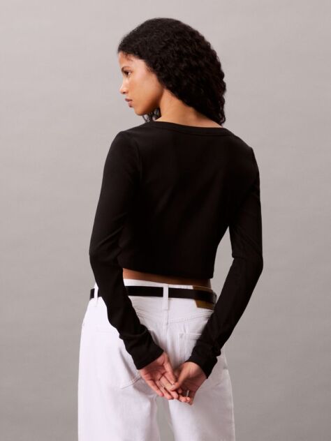 Black Ribbed Slim Cardigan  Women