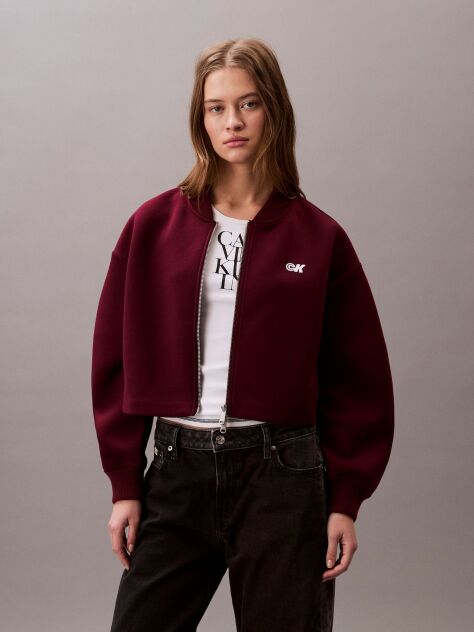 Red Scuba Relaxed Bomber Jacket  Women
