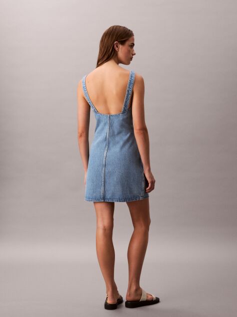 Denim Scoop Neck Denim Mini Dress  Women