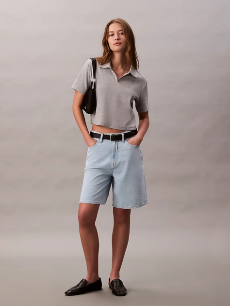 Denim Άνετο Λινό Σορτς  Γυναίκα