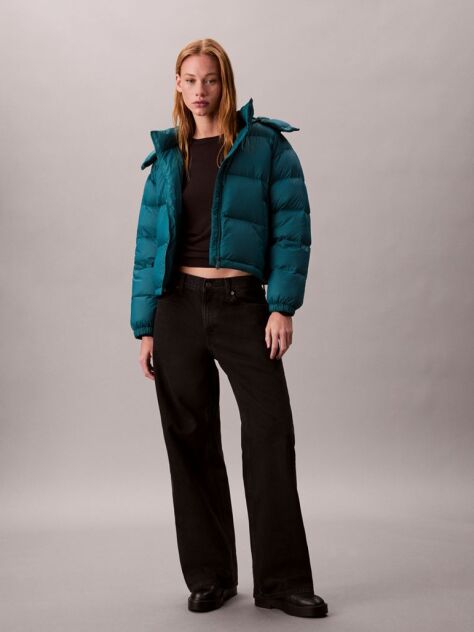 Blue Short Down Puffer Jacket  Women