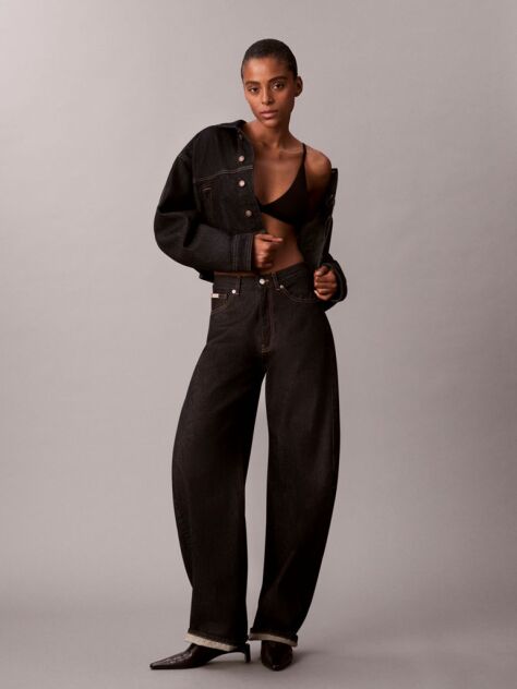 Denim High Rise Barrel Jeans  Women