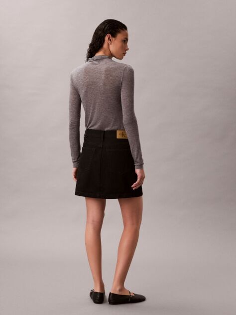 Black Denim Mini Wrap Skirt  Women