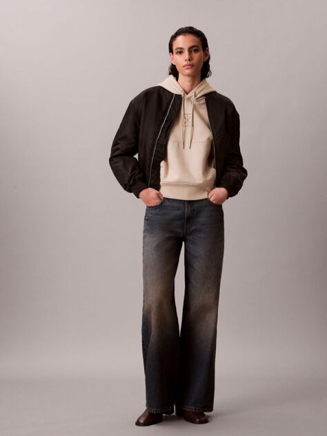 Beige Relaxed Premium Terry Hoodie  Women
