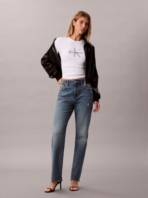 Denim Ψηλόμεσο Τζιν Με Ίσια Γραμμή  Γυναίκα