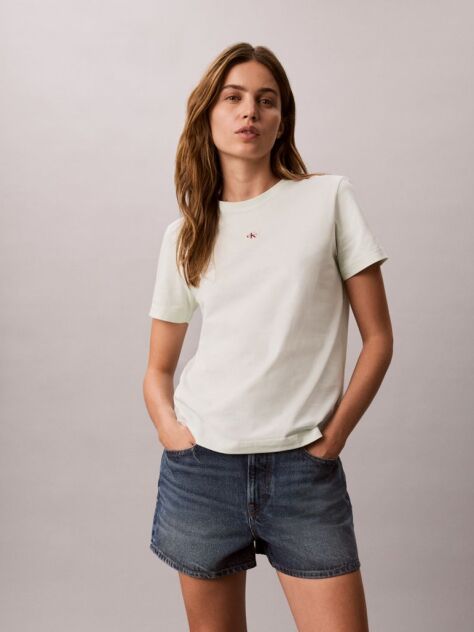 Green Soft Cotton Badge T-shirt  Women