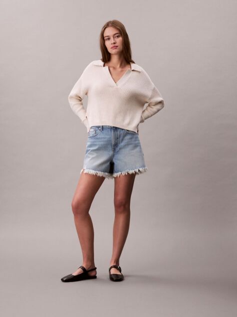 Denim 90s Denim Σορτς Με Άνετη Γραμμή Και Ξεφτισμένες Λεπτομέρειες  Γυναίκα