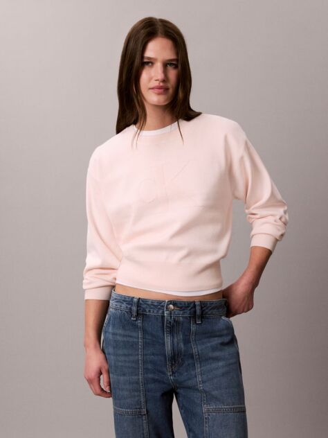 Pink Textured Knit Monogram Jumper  Women