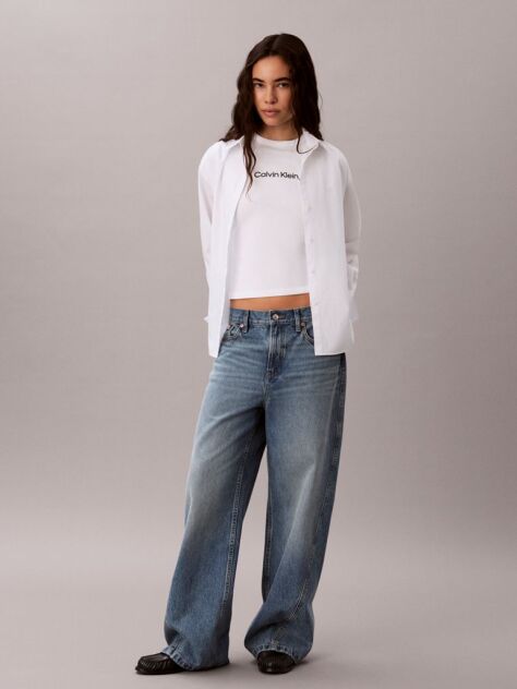 White Slim Heart Logo T-shirt  Women