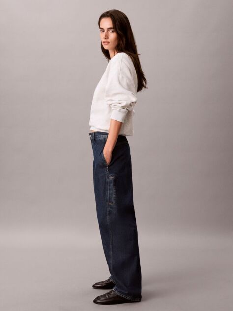 Denim Relaxed Cargo Barrel Jeans  Women