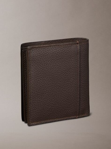 Brown Embossed Logo Trifold Wallet and Card Holder  Men