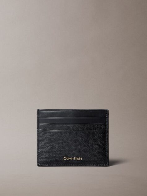 Black Leather Card Holder  Men